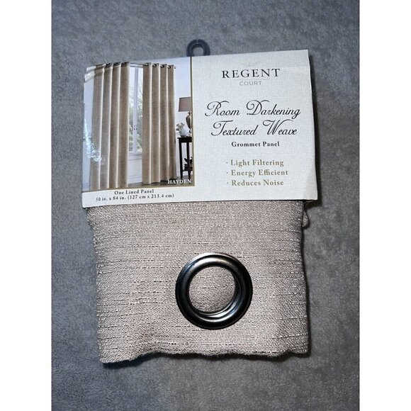 REGENT COURT Hayden Room Darkening Textured Weaved Window Curtain Panel - Picture 2 of 6